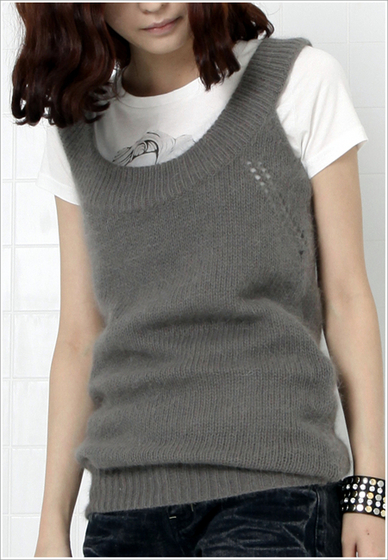 Knitted Angora Onepeace KG-10061 Made in Korea